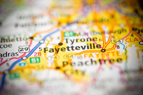 Fayetteville Georgien Usa Auf Der Karte — Stockfoto