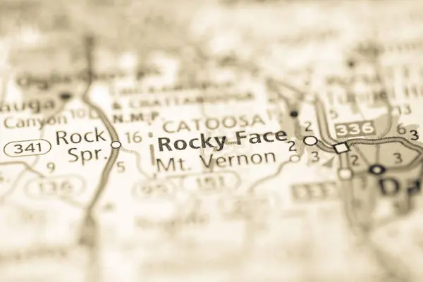 ロッキーフェイス ジョージア 地図上のアメリカ — ストック写真