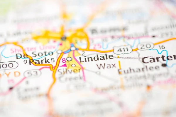 林黛儿佐治亚州地图上的美国 — 图库照片