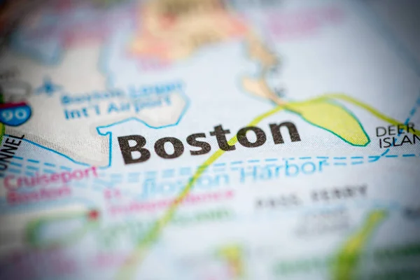 Boston Massachusetts États Unis Sur Carte — Photo