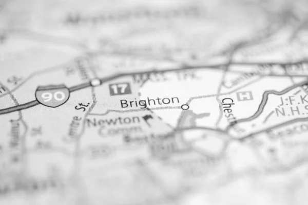 Brighton Boston Usa Auf Der Karte — Stockfoto