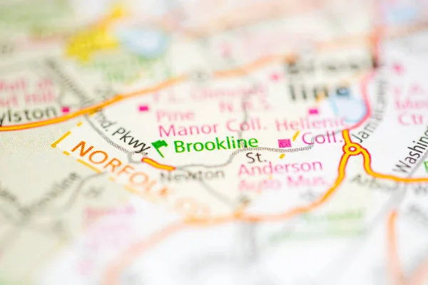 Brookline Boston Usa Mapa — Foto de Stock