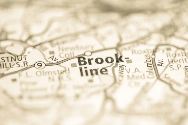 Brookline Boston Usa Mapa — Foto de Stock