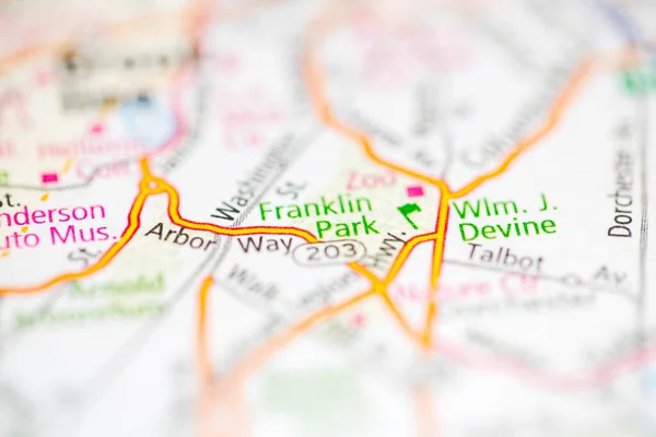 Franklin Park Boston Usa Interactieve Kaart — Stockfoto