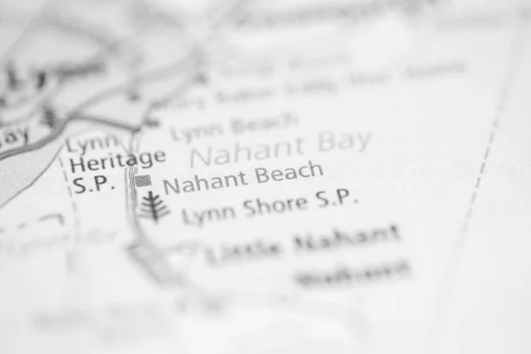 Nahant海滩 波士顿 地图上的美国 — 图库照片