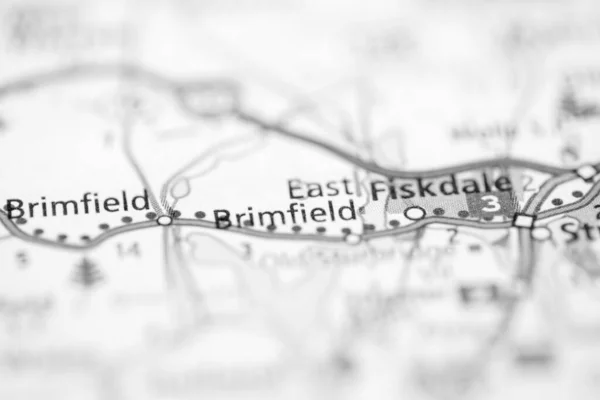 East Brimfield Massachusetts Eua Mapa — Fotografia de Stock