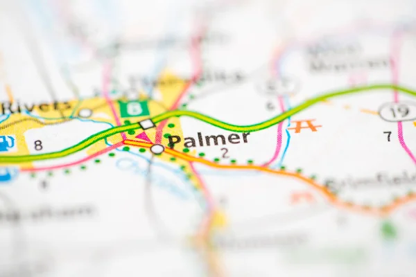 Palmere Massachusetts Usa Mapě — Stock fotografie