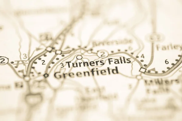 ターナーズ フォールズ マサチューセッツ州 地図上のアメリカ — ストック写真