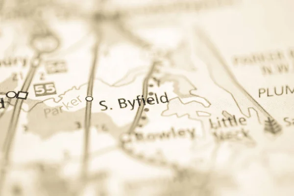 サウス バイフィールド マサチューセッツ州 地図上のアメリカ — ストック写真