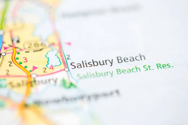 ソールズベリー ビーチ マサチューセッツ州 地図上のアメリカ — ストック写真