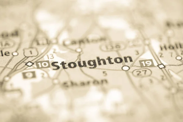 Stoughton Massachusetts Eua Mapa — Fotografia de Stock