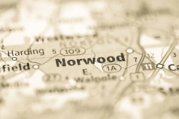 Norwood Massachusetts Eua Mapa — Fotografia de Stock