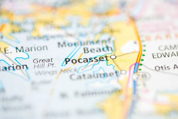 Pocasset Massachusetts Eua Mapa — Fotografia de Stock