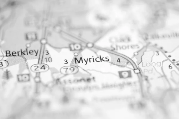 Myricks Massachusetts Usa Mapa — Foto de Stock