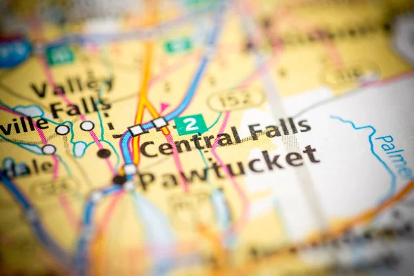 Central Falls Massachusetts Usa Mapě — Stock fotografie