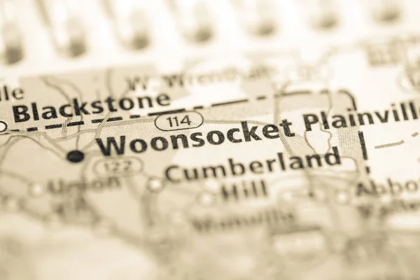 Woonsocket Massachusetts Eua Mapa — Fotografia de Stock