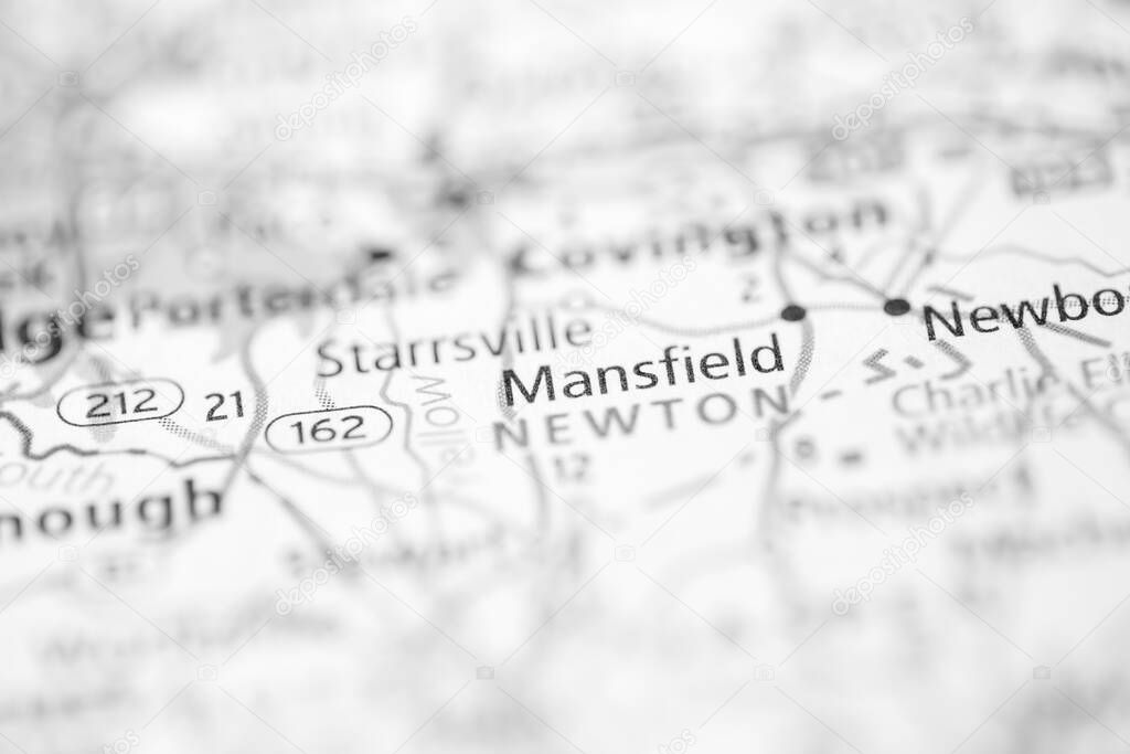 Mansfield. Georgia. USA on the map
