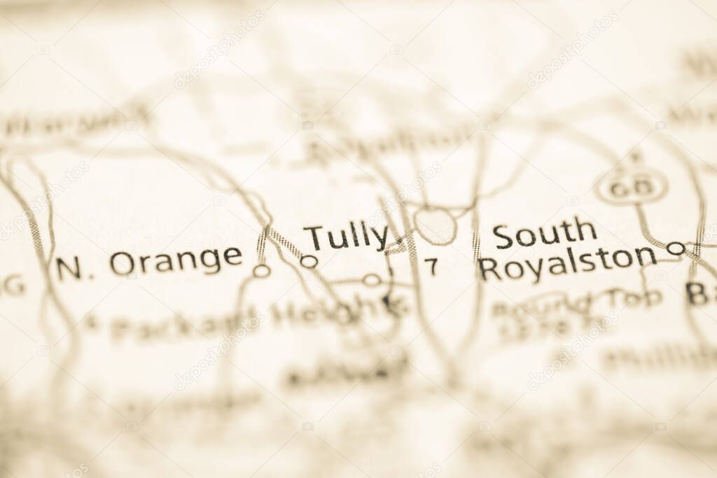 Tully. Massachusetts. USA on the map