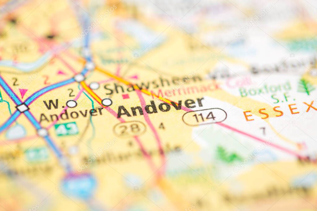 Andover. Massachusetts. USA on the map