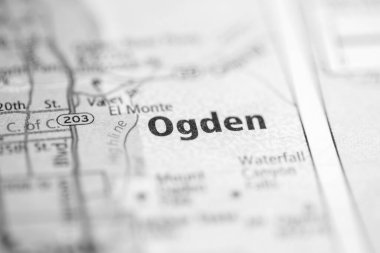 Ogden. Utah. USA on the map clipart