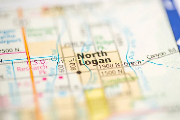 Logan Norte Utah Usa Mapa — Foto de Stock