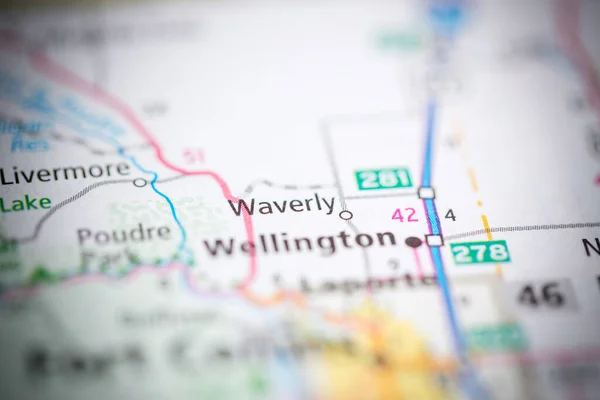 Waverly Colorado Eua Mapa — Fotografia de Stock