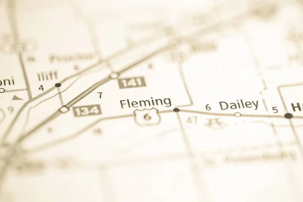 フレミングだ コロラド州 地図上のアメリカ — ストック写真