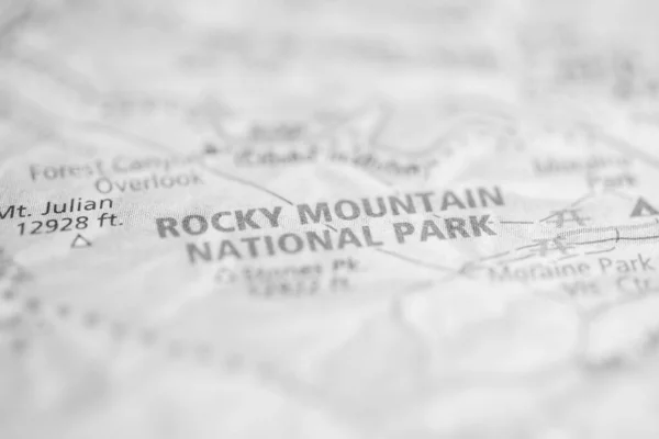 Park Narodowy Rocky Mountain Kolorado Stany Zjednoczone Mapie — Zdjęcie stockowe