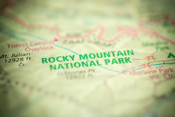 Parque Nacional Rocky Mountain Colorado Eua Mapa — Fotografia de Stock