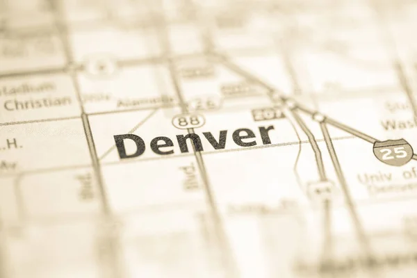 Denverben Colorado Ban Usa Interaktív Térképen — Stock Fotó