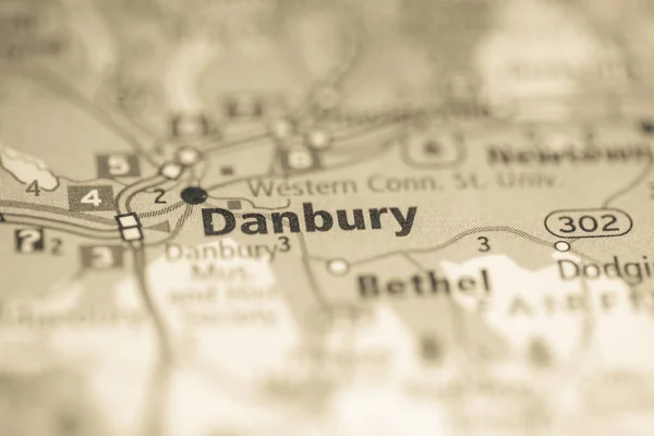 Danbury Connecticut Eua Mapa — Fotografia de Stock