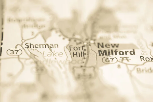 希尔堡康涅狄格州地图上的美国 — 图库照片