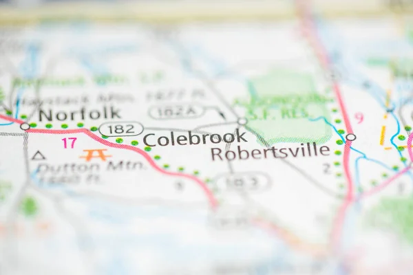 Colebrook Anslutningen Usa Kartan — Stockfoto