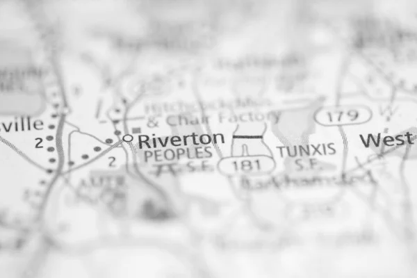 Riverton Connecticut Usa Pada Peta — Stok Foto