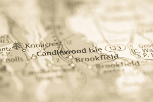 キャンドルウッド島 コネティカット 地図上のアメリカ — ストック写真