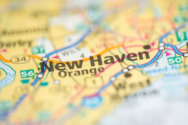 New Haven Connecticut Eua Mapa — Fotografia de Stock