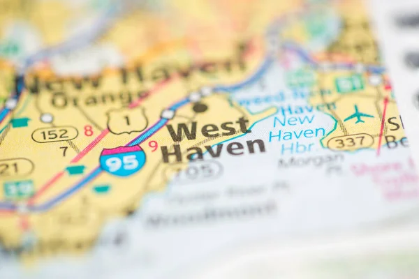West Haven Connecticut Eua Mapa — Fotografia de Stock