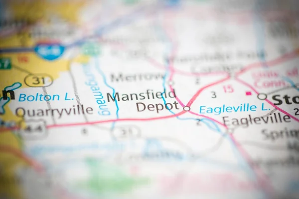 Depósito Mansfield Connecticut Eua Mapa — Fotografia de Stock