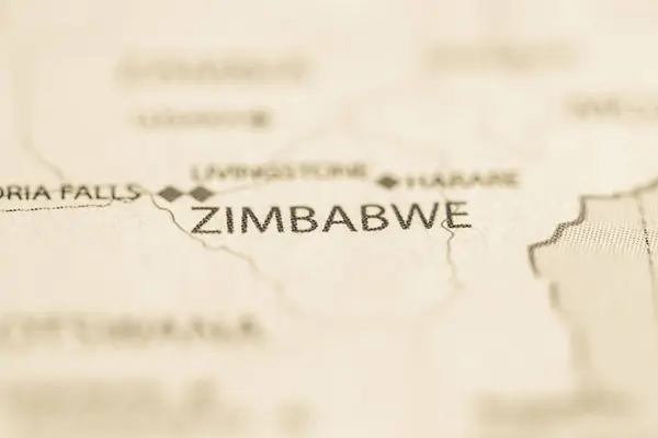 Zimbabwe Sulla Mappa — Foto Stock