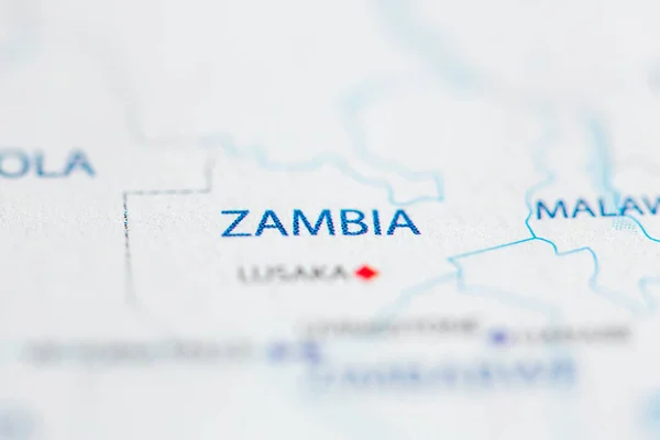 Zambia Sulla Mappa — Foto Stock