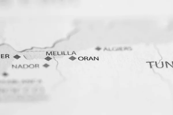 Oran Algérie Sur Carte — Photo