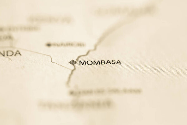 Mombasa. Kenya on the map