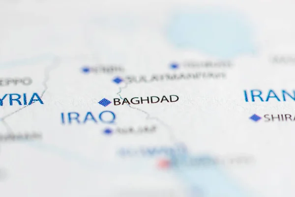 Bagdad Irak Mapie — Zdjęcie stockowe