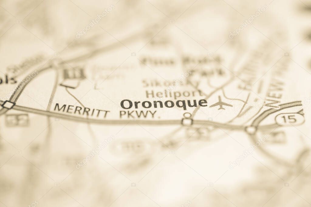 Oronoque. Connecticut. USA en el mapa 2022