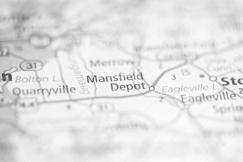 Mansfield Depot. Connecticut. USA on the map