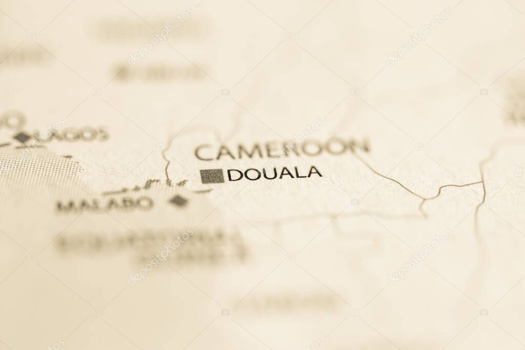 Douala. Cameroon on the map