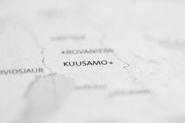 Kuusamo. Finland  on the map clipart