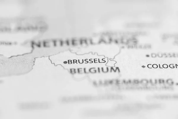 Βρυξέλλες Βέλγιο Στον Χάρτη — Φωτογραφία Αρχείου