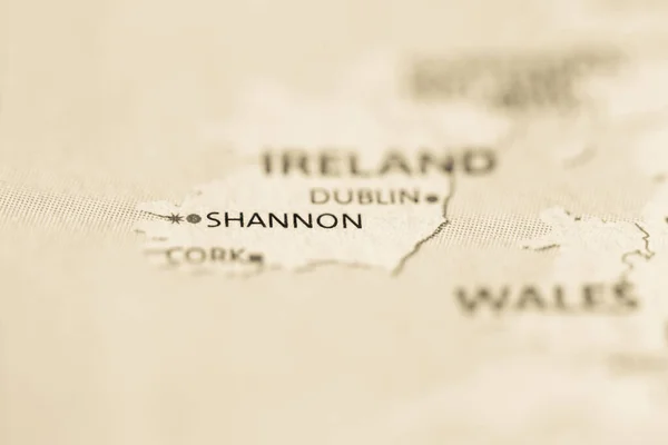 Det Shannon Irland Kartan — Stockfoto