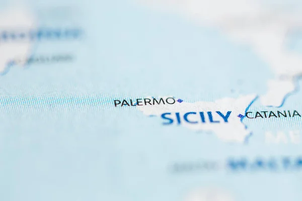 팔레르모 지도에 나오는 이탈리아 — 스톡 사진